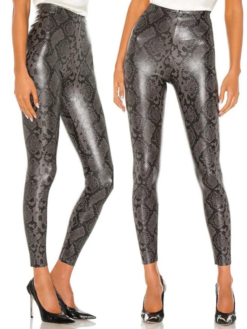 Commando Snake Print Faux Leather High Waisted Leggings - NWT